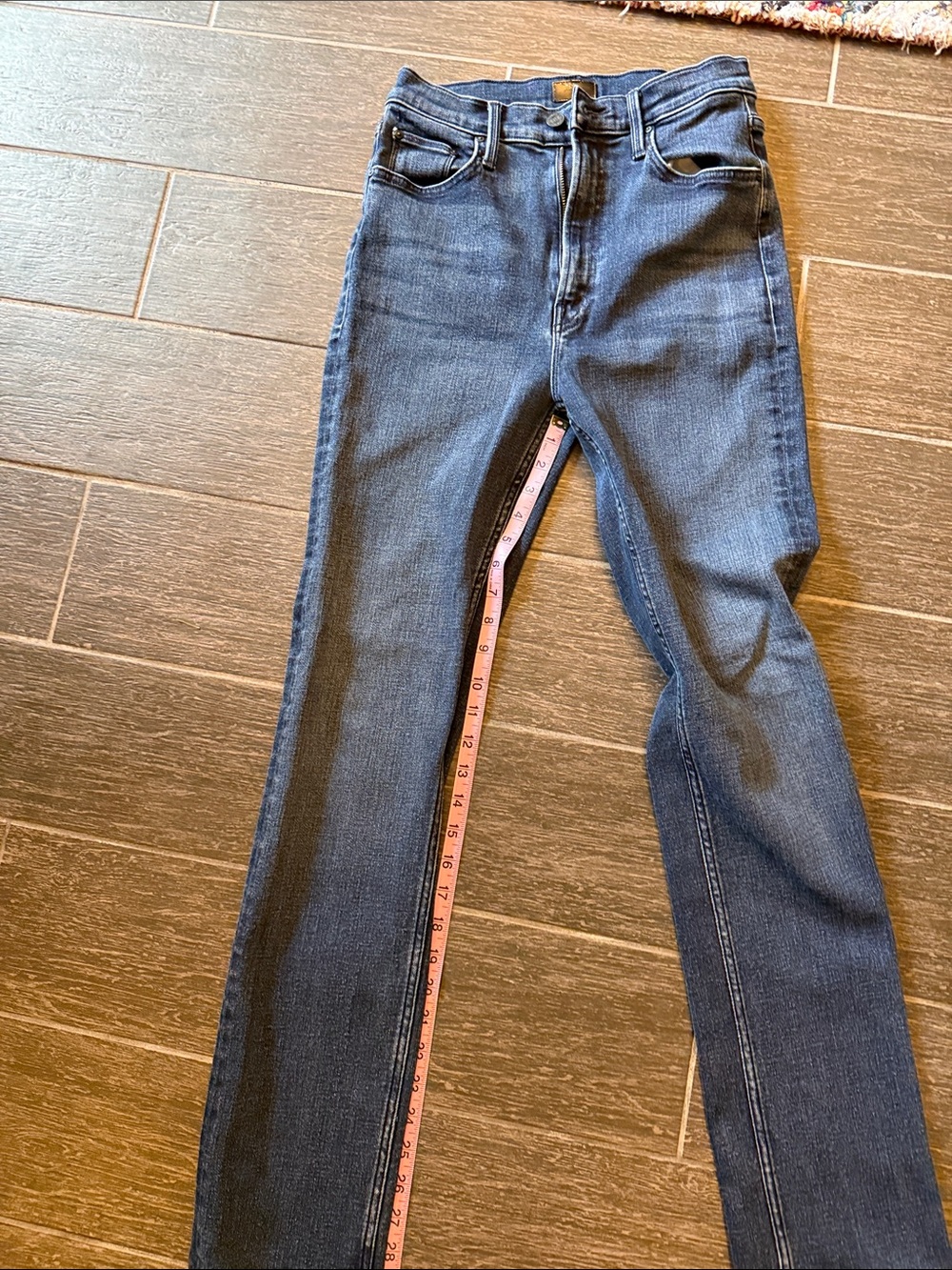 MOTHER High Waisted Rider Skimp Jeans Catch Me If You Can Dark Wash 27